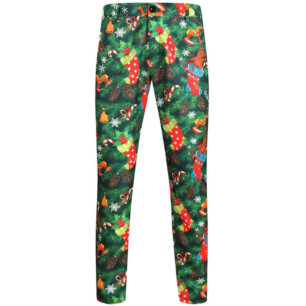 Herren Weihnachtshose Slim Fit mit Weihnachtsmann-Print | Dominik_13