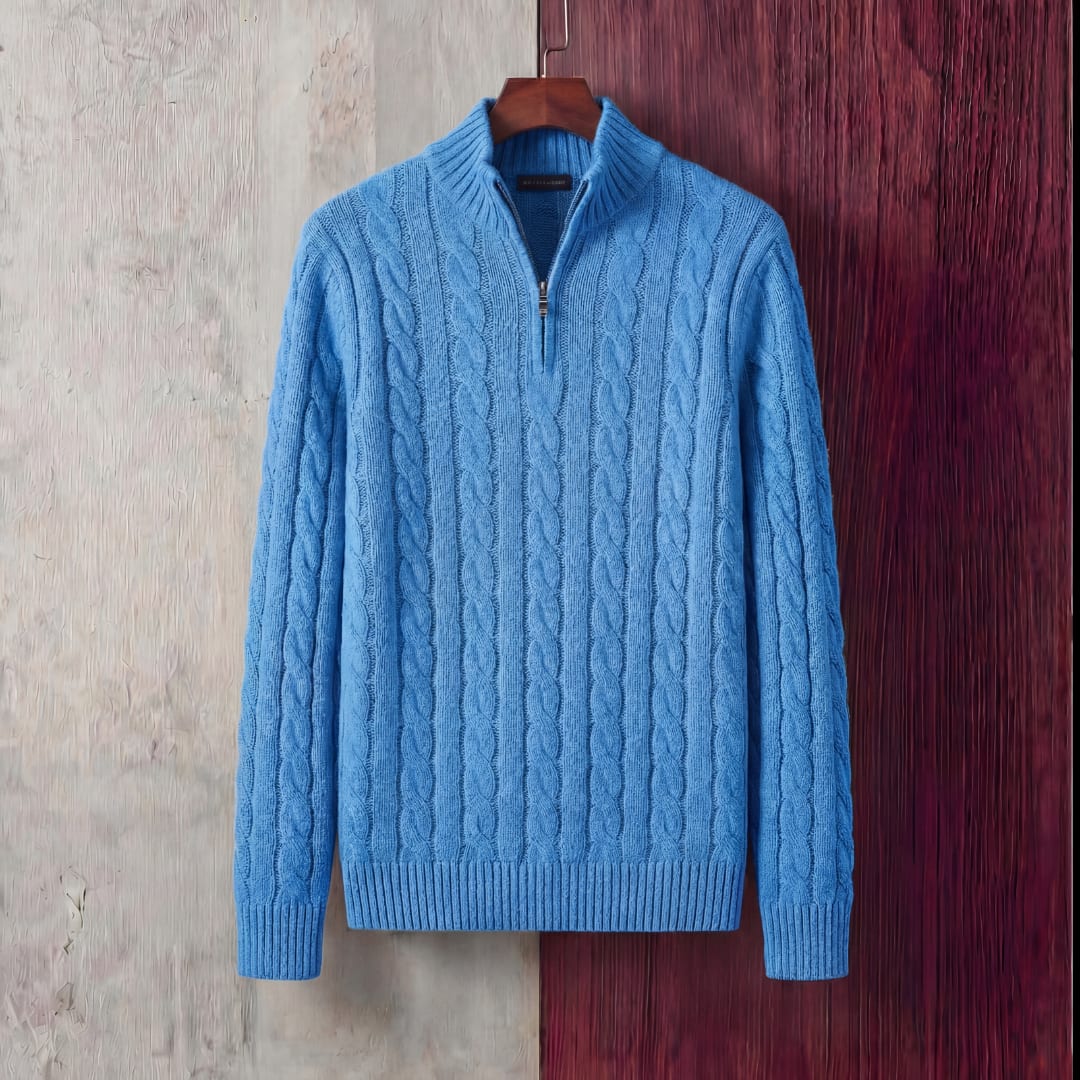 Herren Zopfstrickpullover mit Stehkragen | Ulf_6