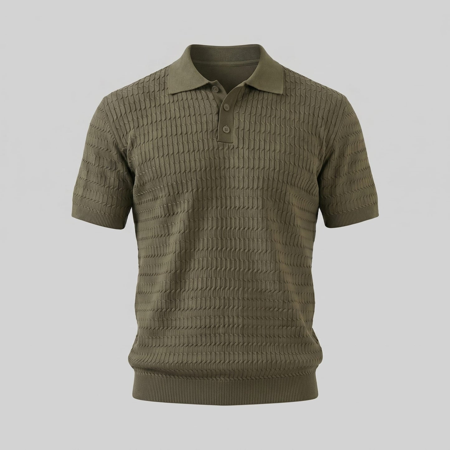 Herren Strickpoloshirt Zopfmuster Slim Fit | Leonhard_15