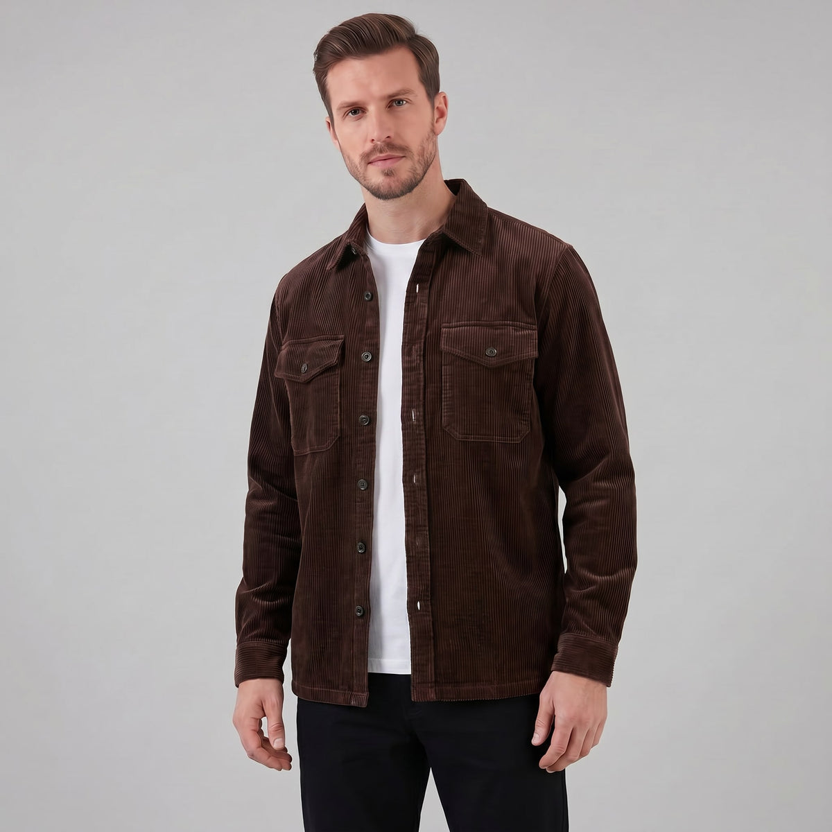 Herren Cordhemdjacke mit Brusttaschen | Thorben_10
