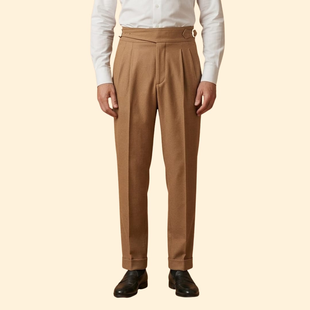 Herren Bundfaltenhose mit Umschlag | Hans_8