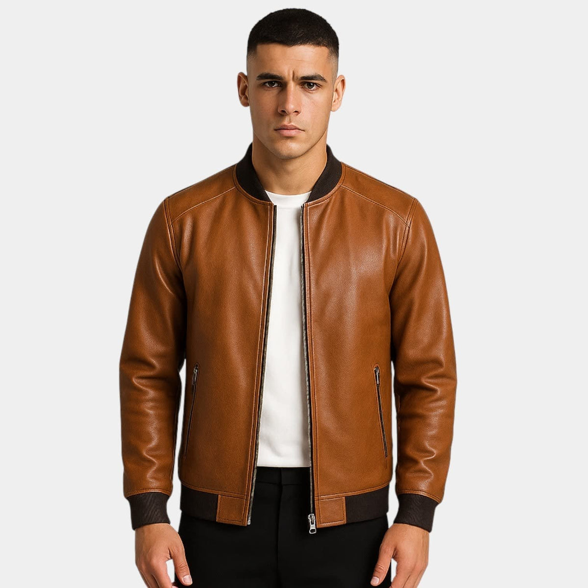 Herren Lederjacke im Bomber-Schnitt | Bjarne_6