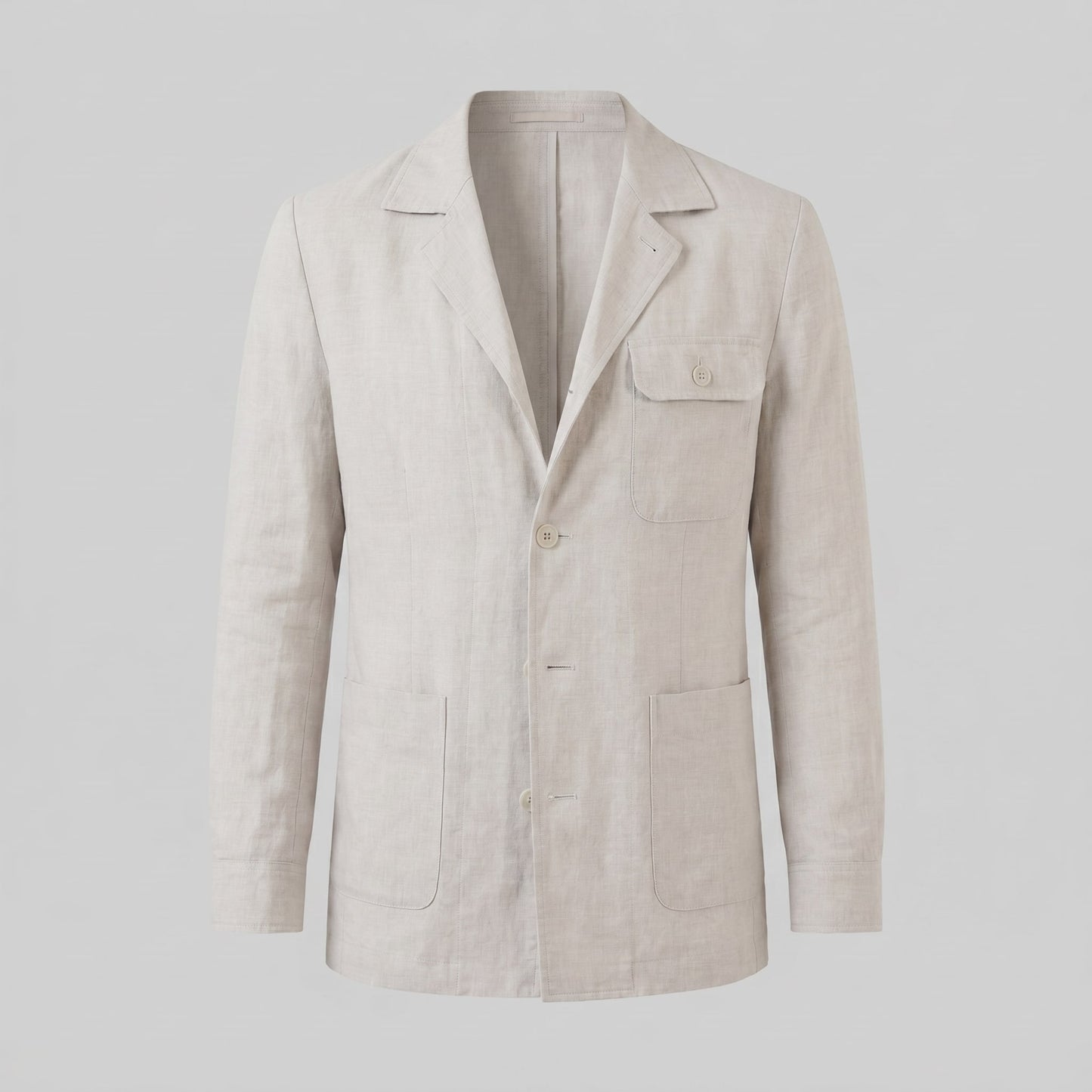 Herren Leinenjacke mit Reverskragen | Udo_9