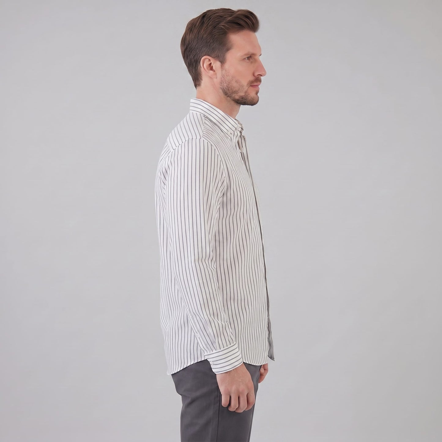 Herren Leinenhemd gestreift Button-Down | Hartwig_11
