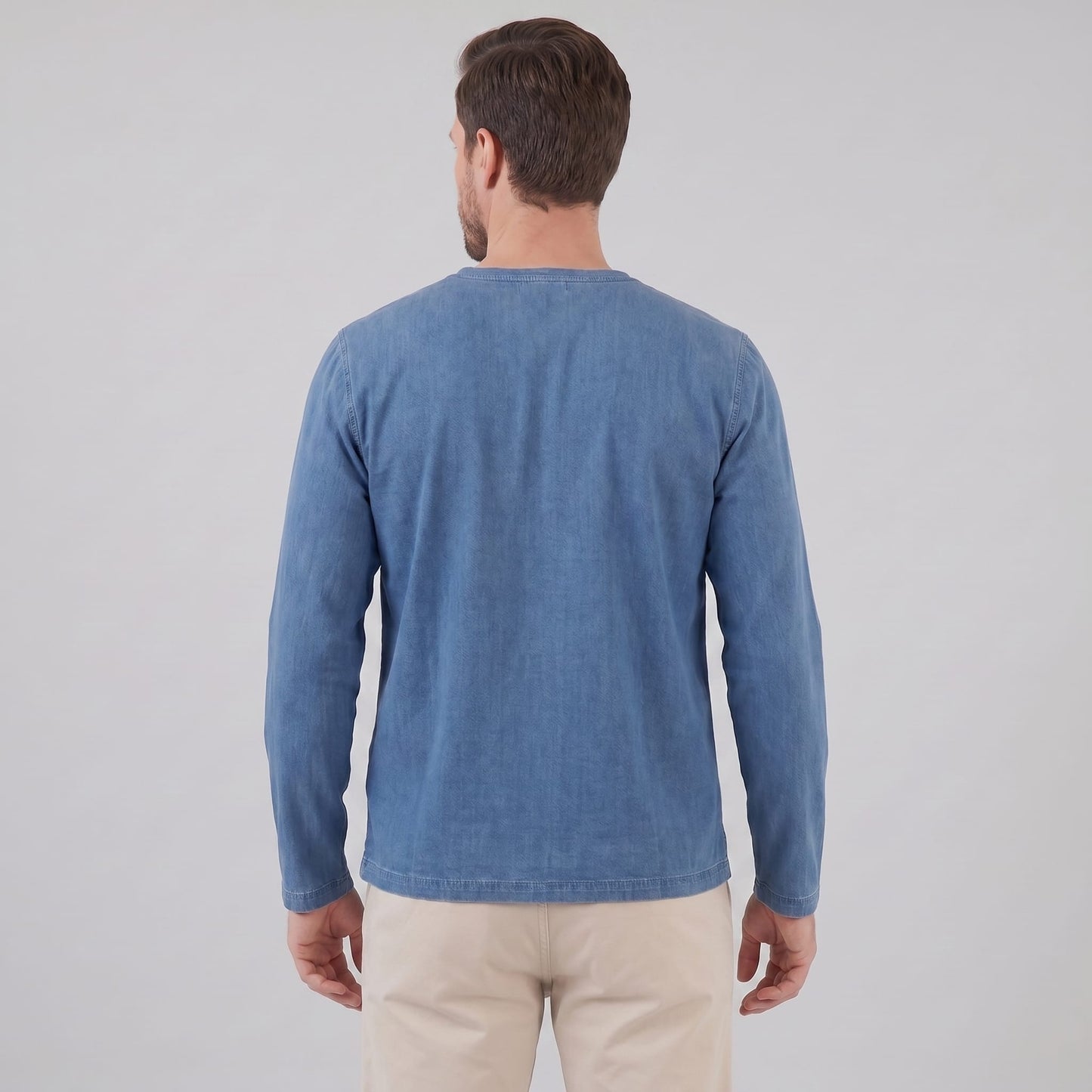 Herren Henleyshirt Langarm mit Brusttasche | Helge_34