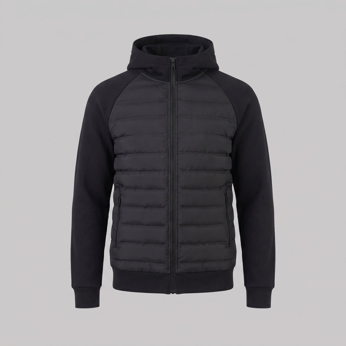Herren Steppjacke mit Strickärmeln und Kapuze | Wieland_15