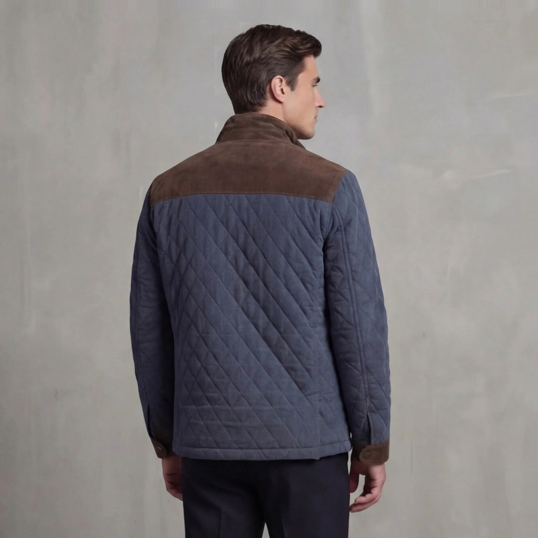 Herren Steppjacke mit Stehkragen und Kontrastpasse | Wilbert_8
