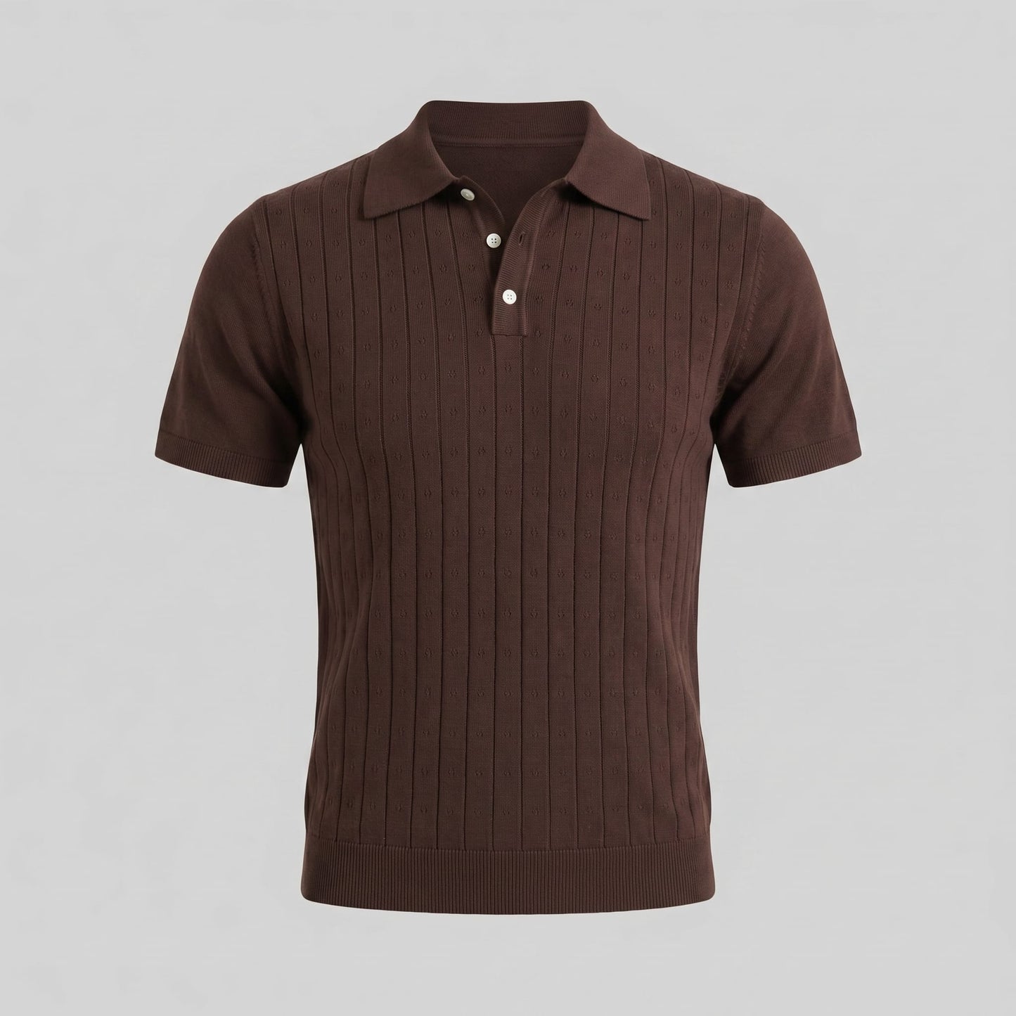 Herren Strickpoloshirt mit Ajourmuster | Gunther_24