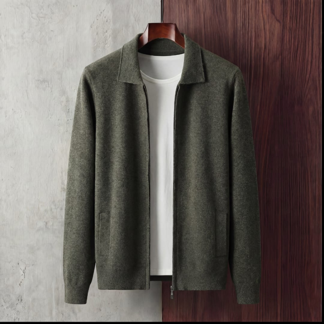 Herren Strickjacke mit Hemdkragen und Reißverschluss | Veit_8