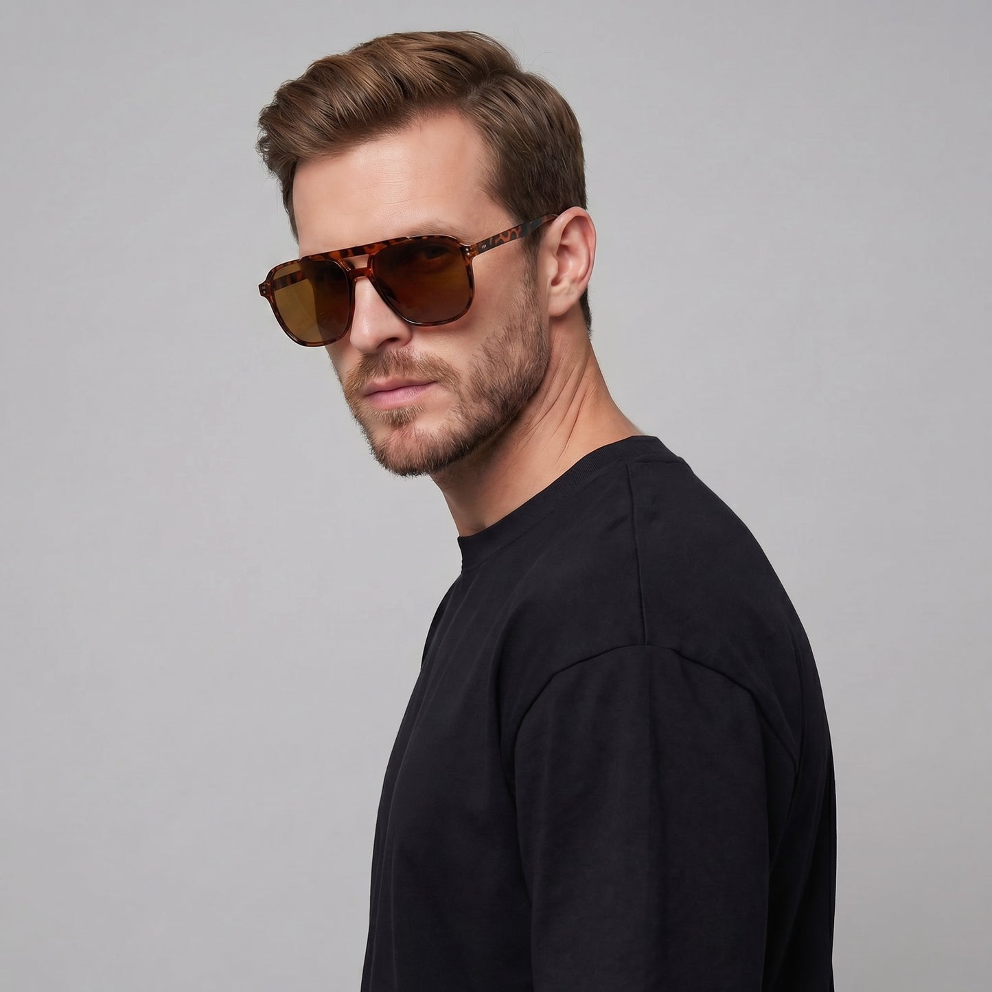 Herren Sonnenbrille Retro mit Doppelsteg | Hartwig_9