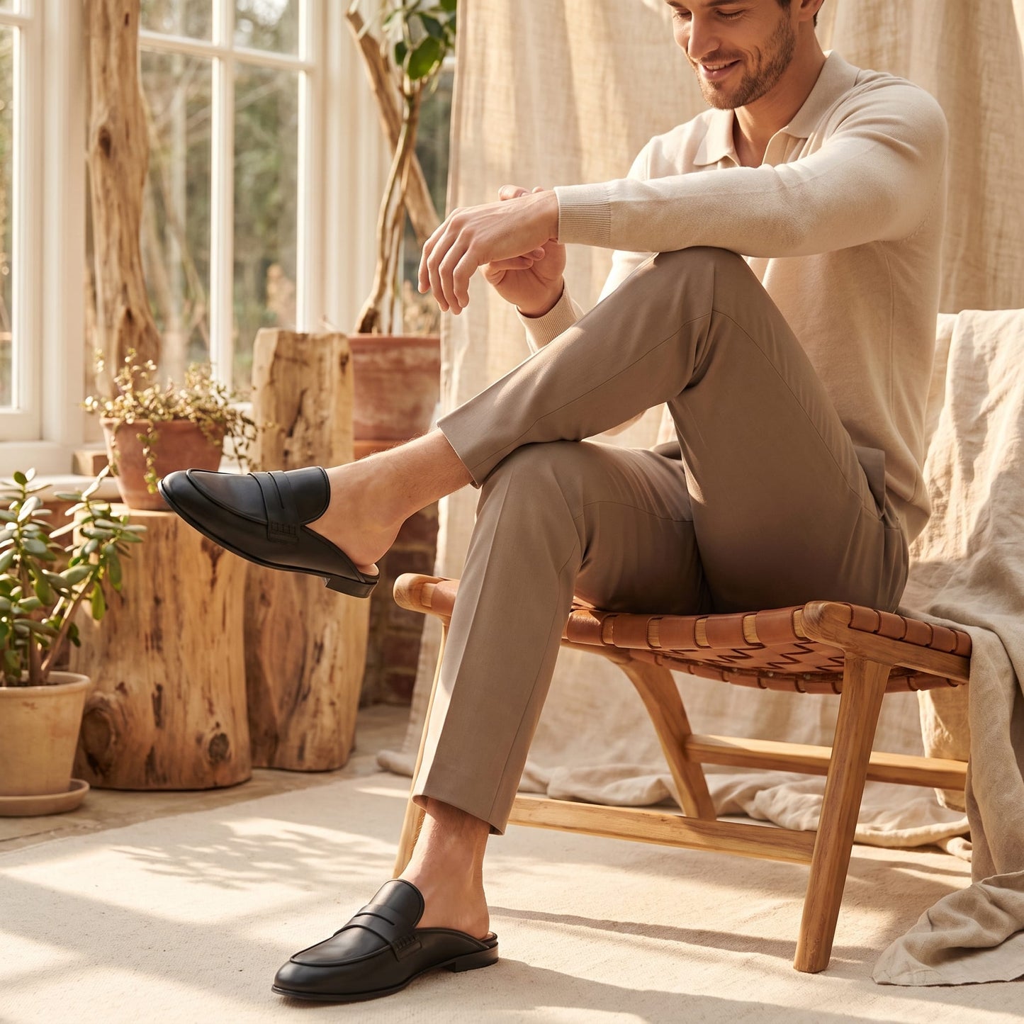Herren Wildleder-Loafer Mule mit Pennysteg | Jens_12