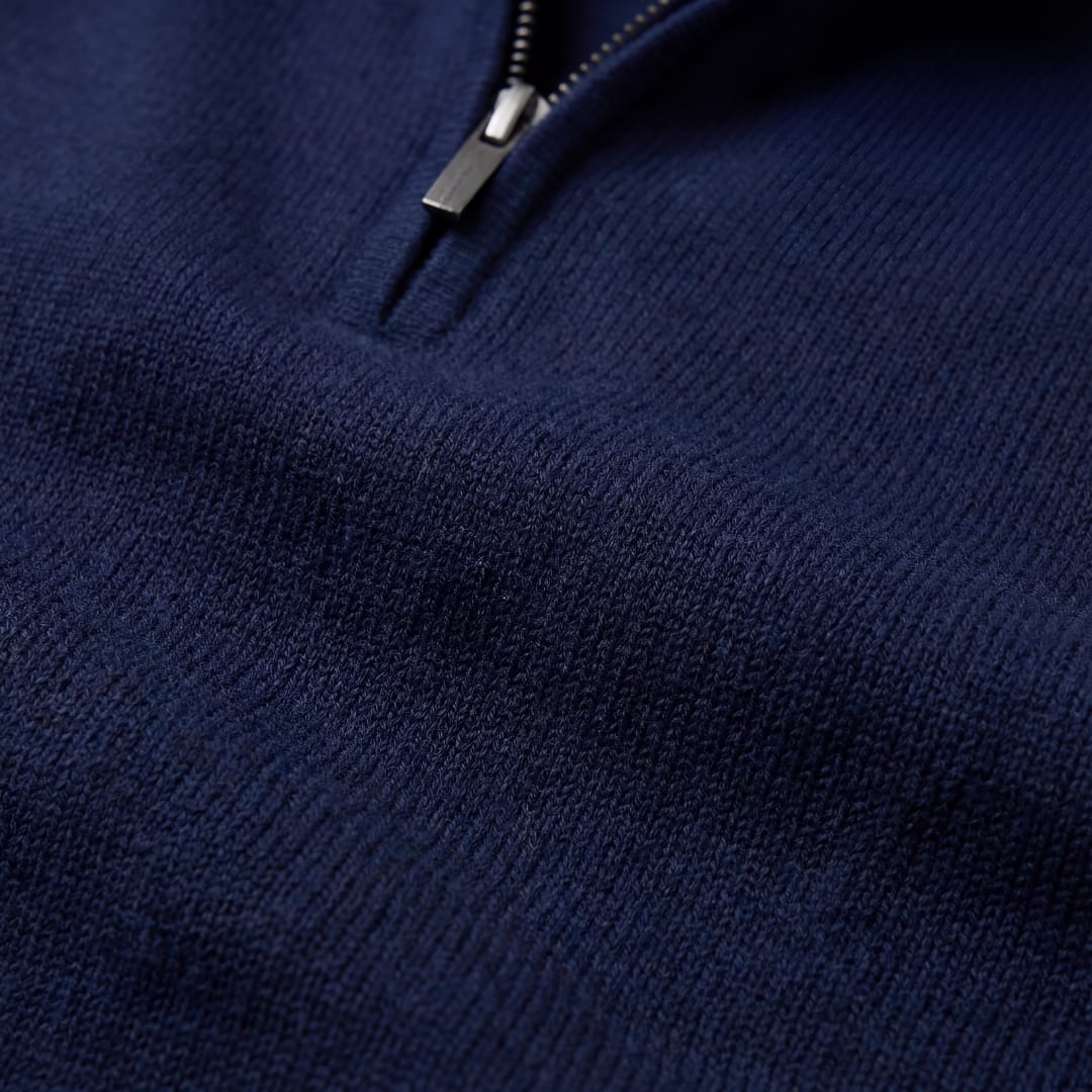 Herren Strickpullover Marineblau mit Stehkragen | Josef_5