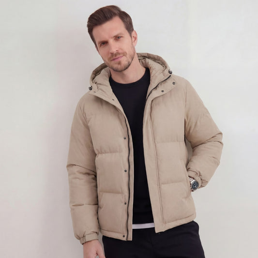 Herren Steppjacke mit Kapuze Beige | Balthasar_1
