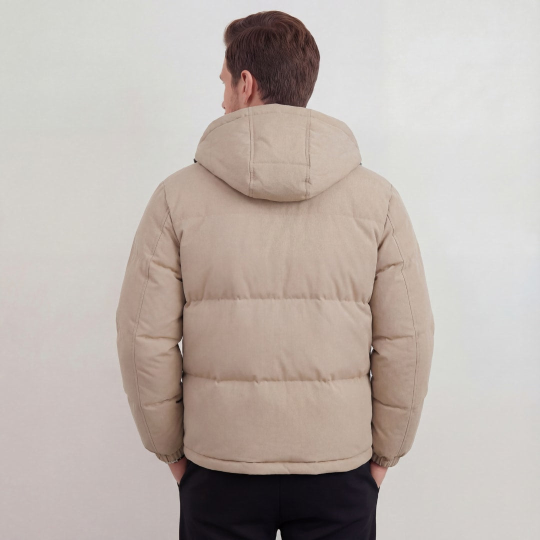 Herren Steppjacke mit Kapuze Beige | Balthasar_4