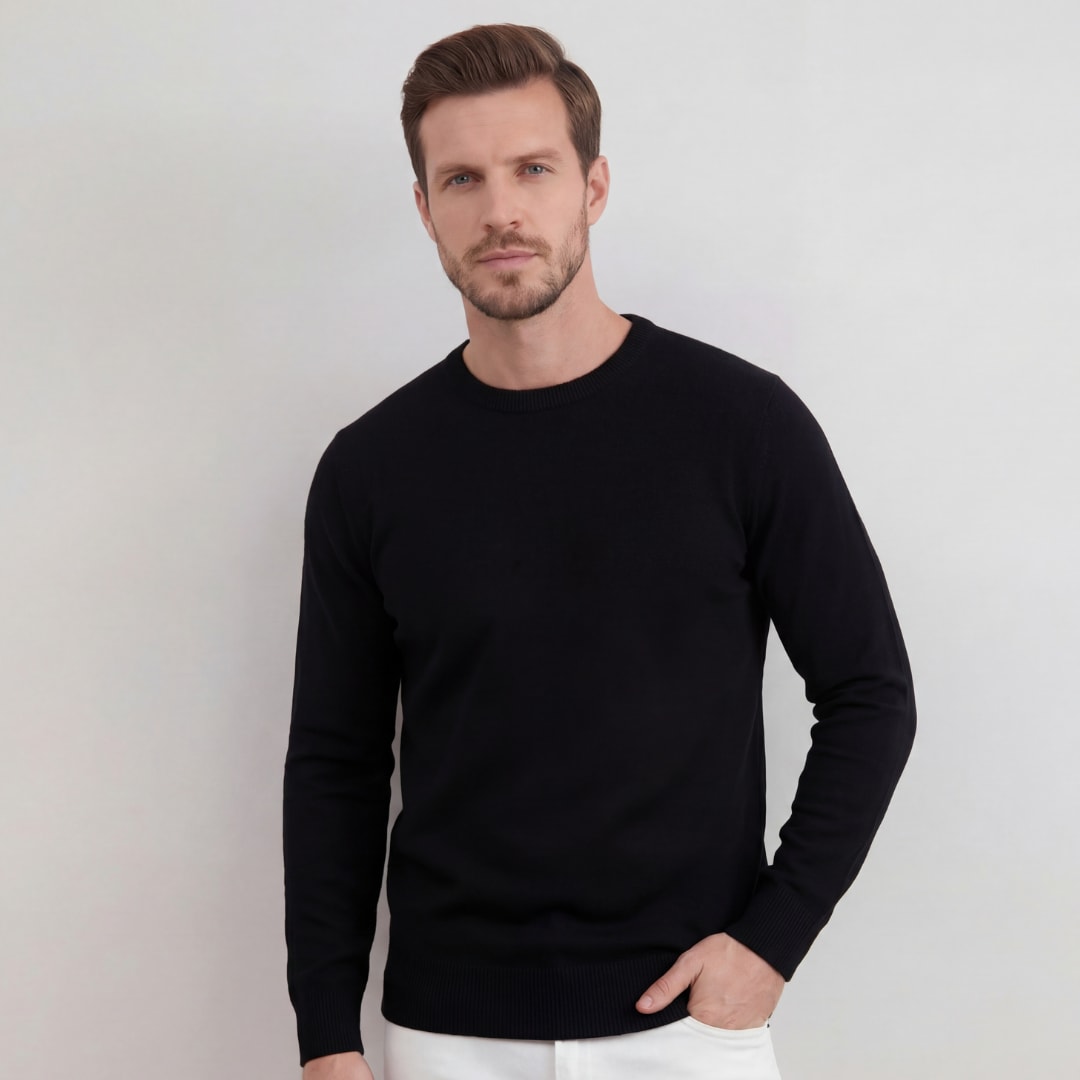 Herren Strickpullover mit Rundhalsausschnitt | Rolf