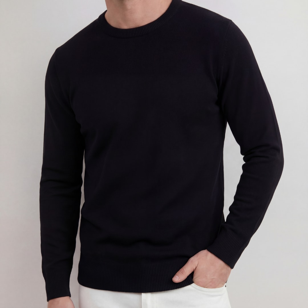Herren Strickpullover mit Rundhalsausschnitt | Rolf