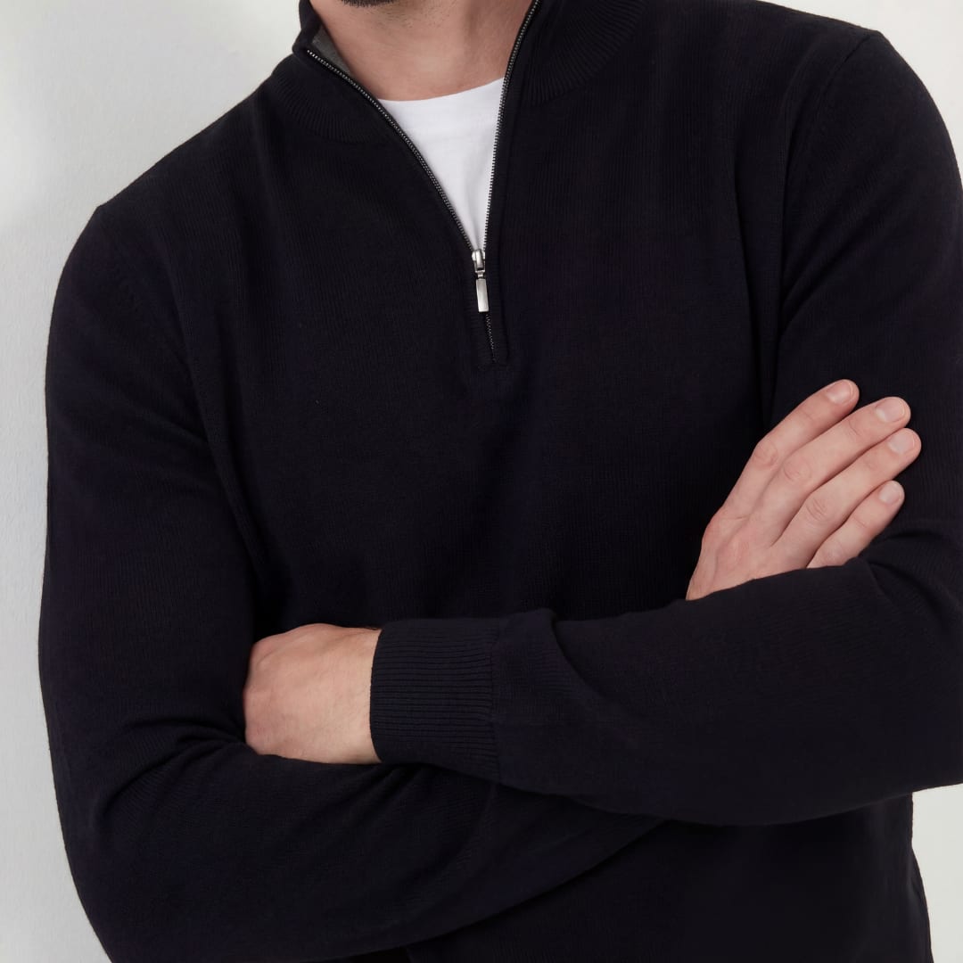 Herren Strickpullover Troyer mit Stehkragen | Humbert_4