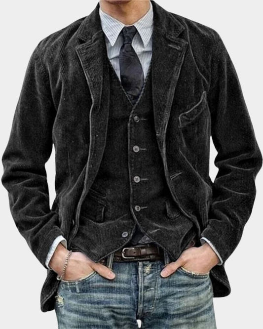 Herren Blazer mit Weste in Strukturstoff | Timo_1
