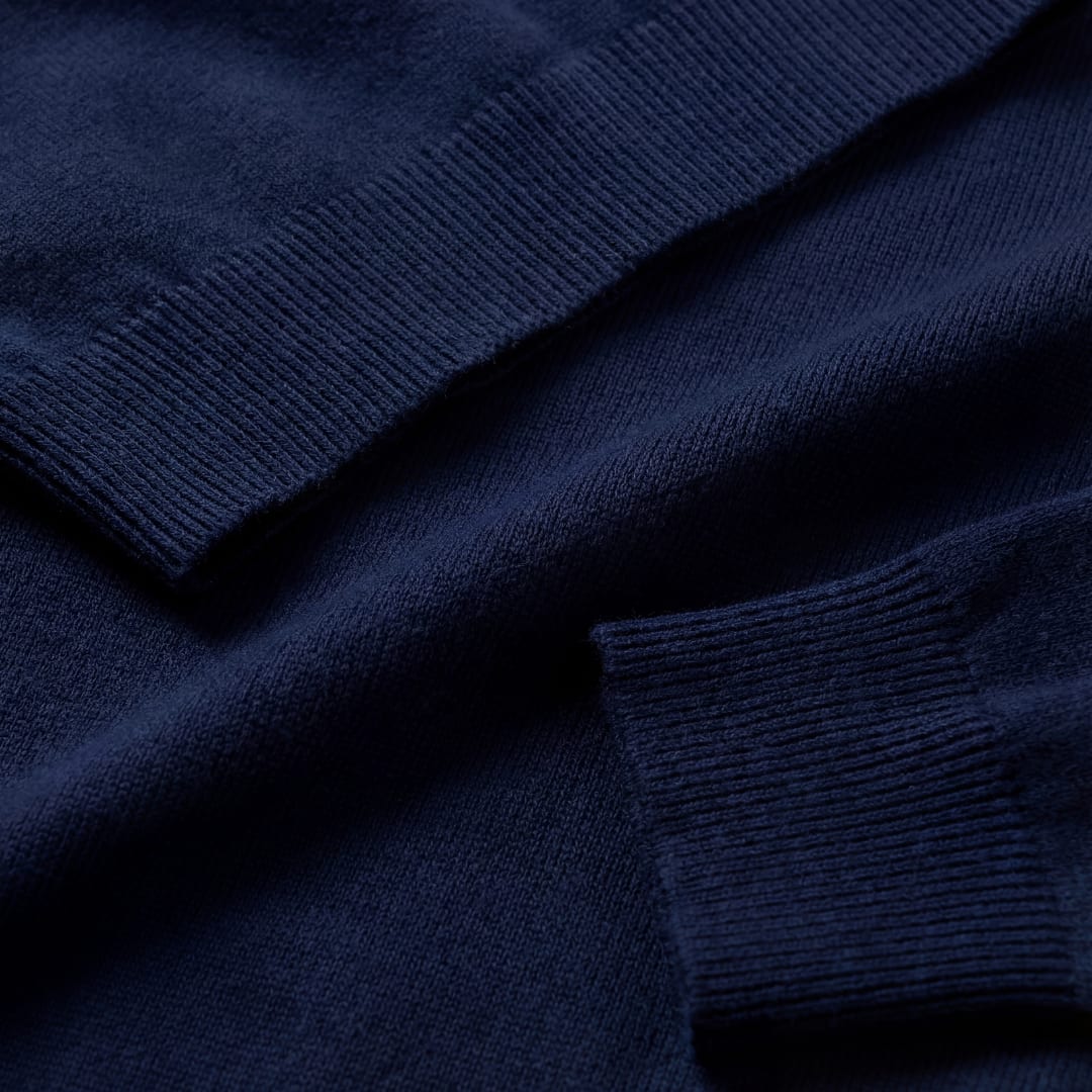 Herren Strickpoloshirt Langarm Marineblau | Lambert_5