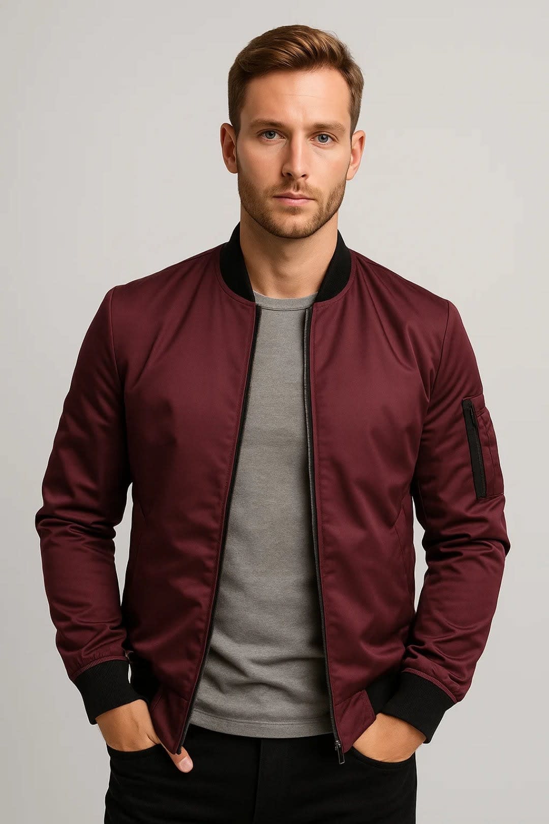 Herren Bomberjacke mit Ärmeltasche | Aaron_3