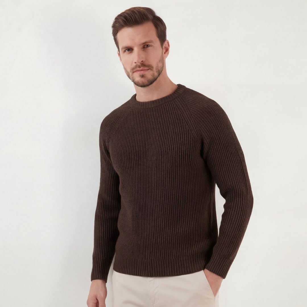 Herren Rippstrickpullover mit Raglanärmeln | Helmuth_1