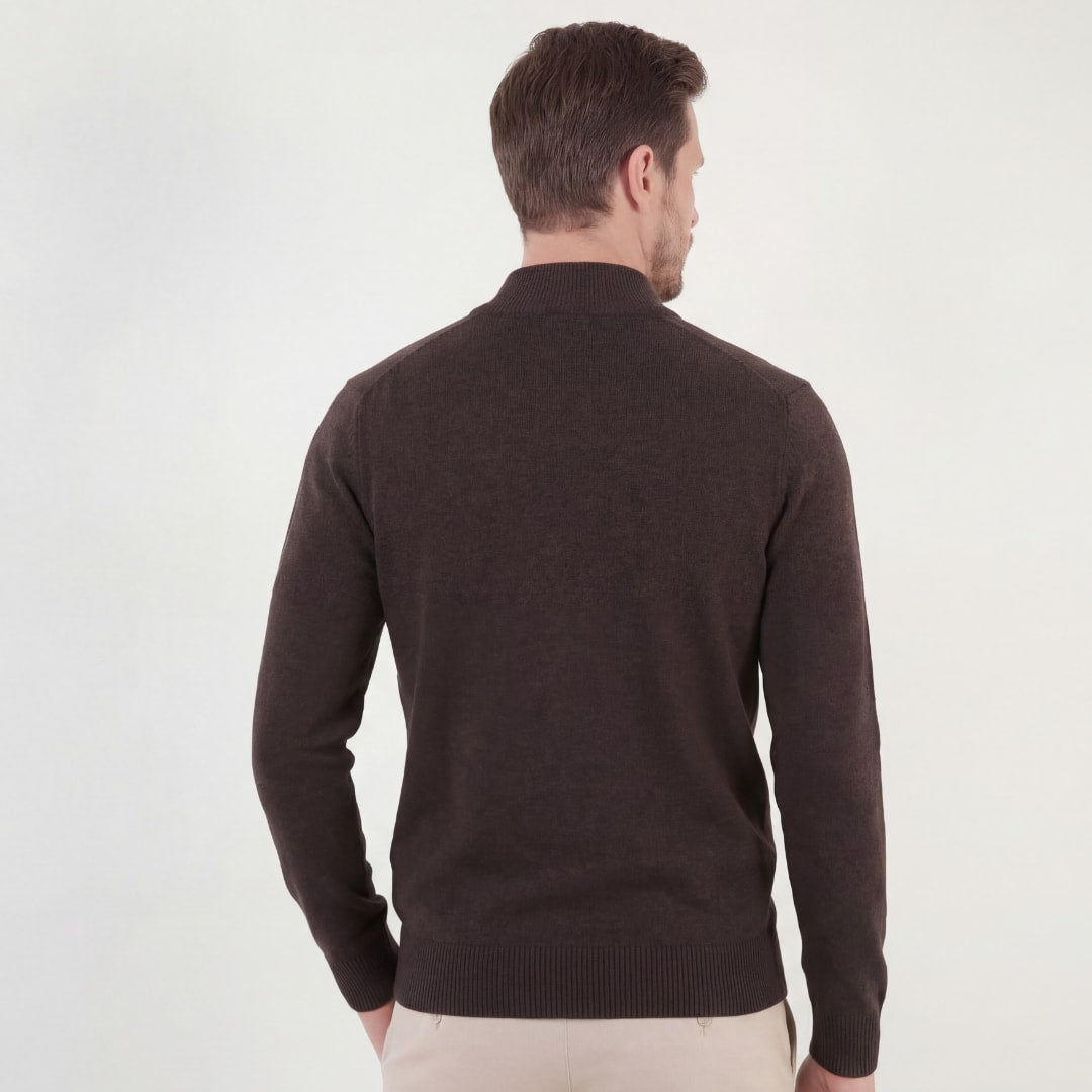 Herren Strickpullover Braun mit Stehkragen | Ingbert_3
