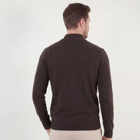 Herren Strickpullover Braun mit Stehkragen | Ingbert