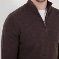 Herren Strickpullover Braun mit Stehkragen | Ingbert