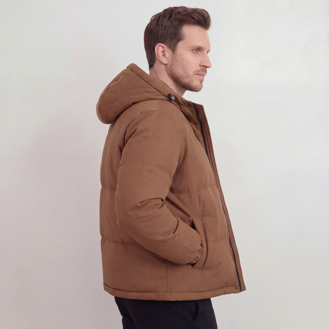Herren Steppjacke mit Kapuze Braun | Bastian_2