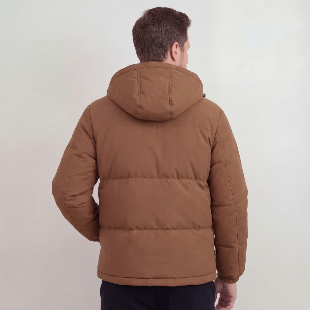 Herren Steppjacke mit Kapuze Braun | Bastian_3