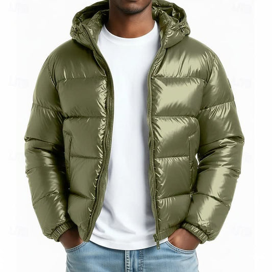 Herren Steppjacke glänzend mit Kapuze | Thomas_1