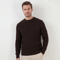 Herren Rippstrickpullover mit Rundhalsausschnitt | Rudi