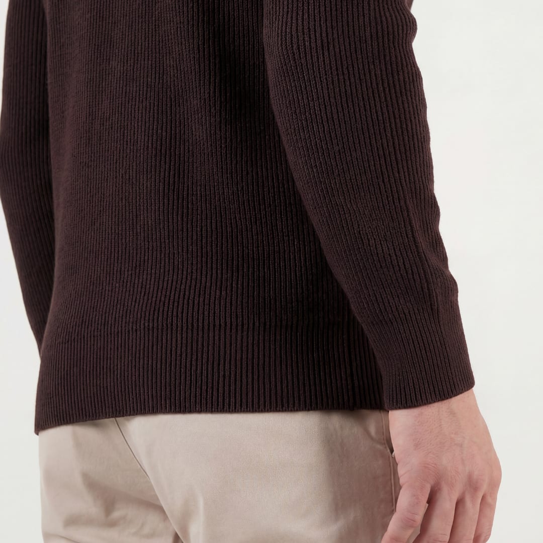 Herren Rippstrickpullover mit Rundhalsausschnitt | Rudi_4