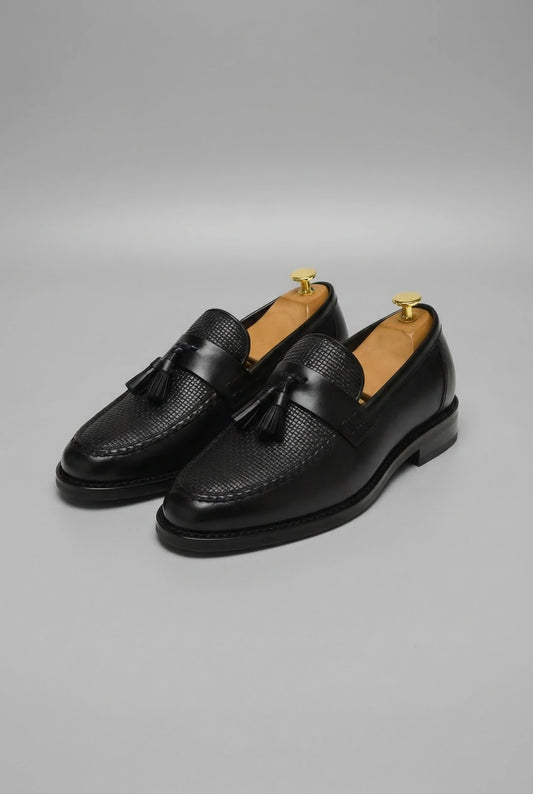 Herren Leder-Loafer mit Quasten und Flechtmuster | Theo_1