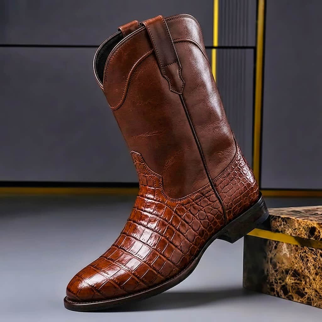 Herren Lederstiefel mit Krokoprägung | Bernd_1