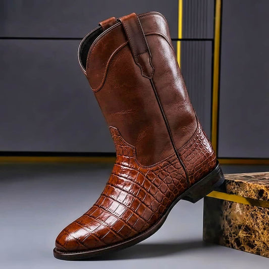 Herren Lederstiefel mit Krokoprägung | Bernd_1