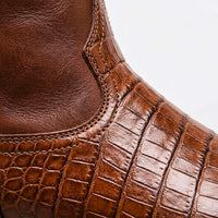 Herren Lederstiefel mit Krokoprägung | Bernd