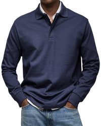 Herren Poloshirt Langarm mit Knopfleiste | Fynn