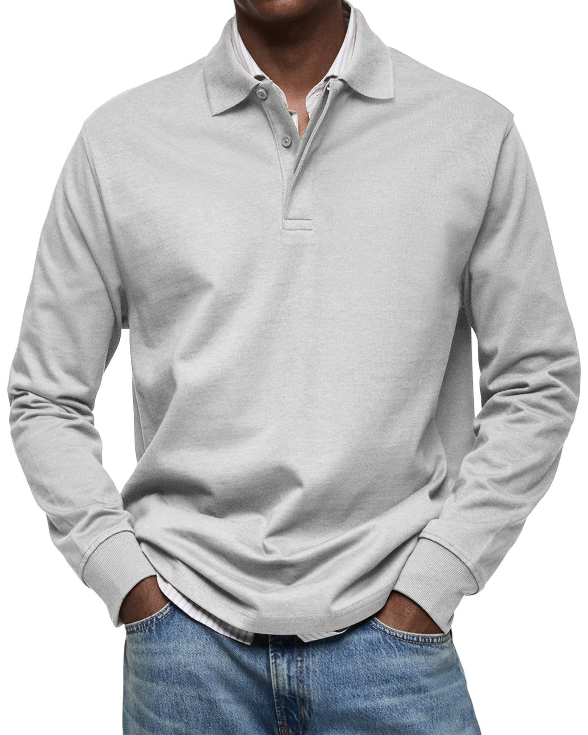 Herren Poloshirt Langarm mit Knopfleiste | Fynn
