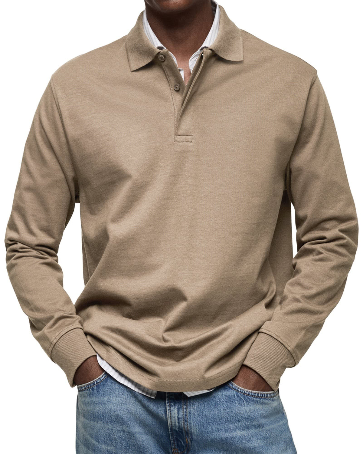 Herren Poloshirt Langarm mit Knopfleiste | Fynn_7