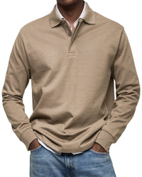 Herren Poloshirt Langarm mit Knopfleiste | Fynn
