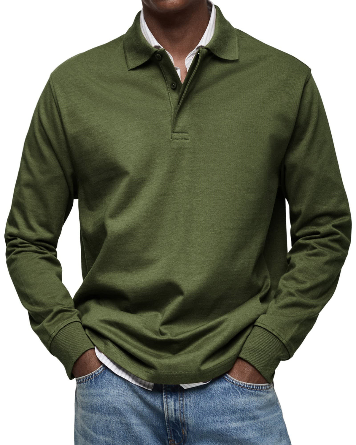 Herren Poloshirt Langarm mit Knopfleiste | Fynn