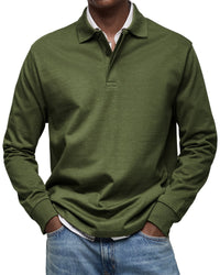 Herren Poloshirt Langarm mit Knopfleiste | Fynn