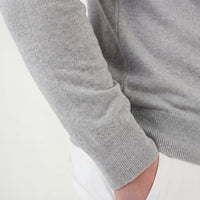 Herren Strickpoloshirt Langarm Hellgrau | Lennart