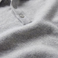 Herren Strickpoloshirt Langarm Hellgrau | Lennart