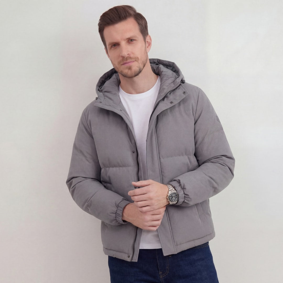 Herren Steppjacke mit Kapuze Grau | Gunnar