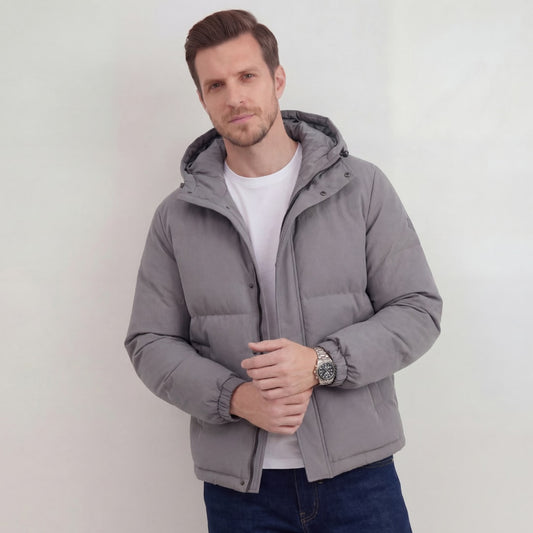 Herren Steppjacke mit Kapuze Grau | Gunnar_1