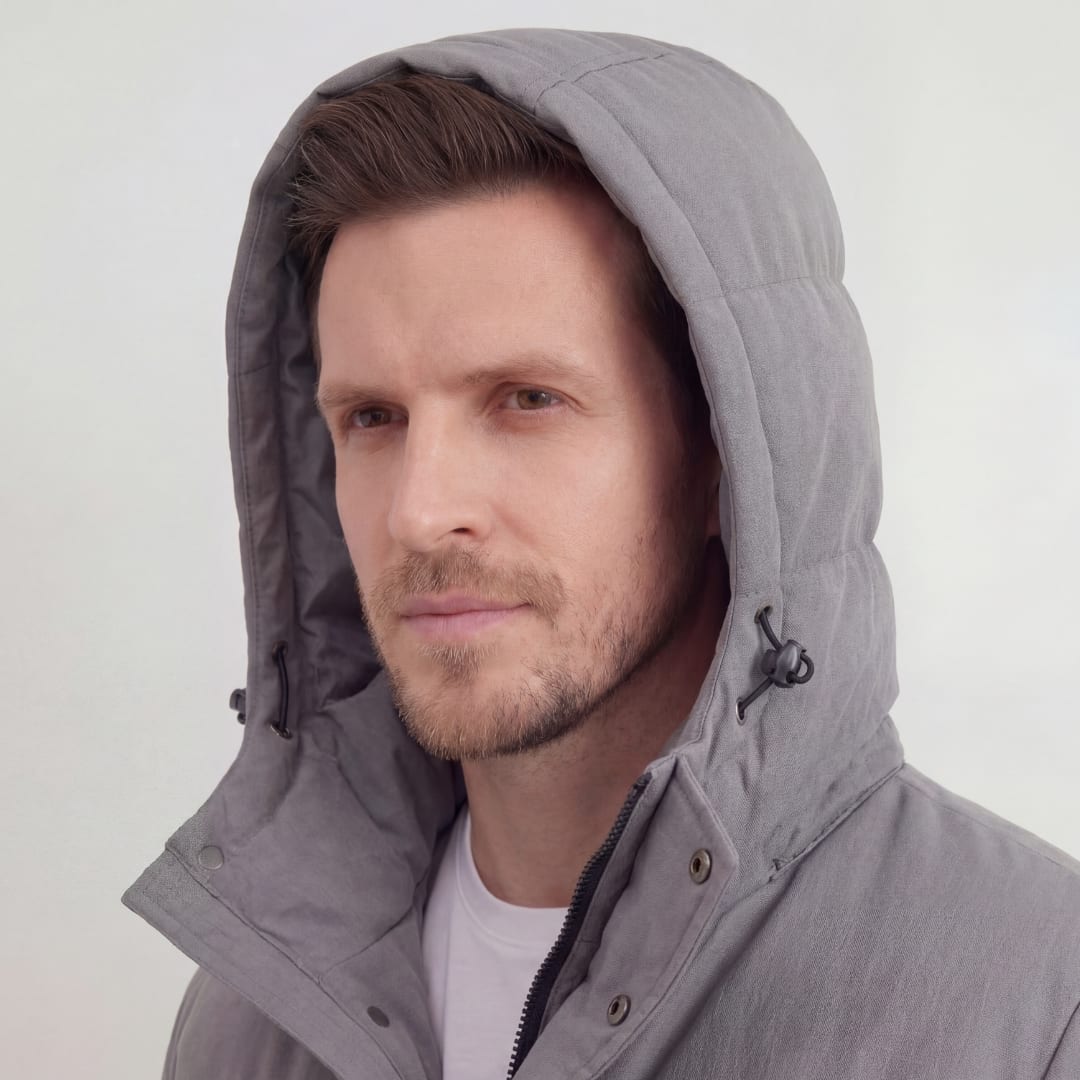 Herren Steppjacke mit Kapuze Grau | Gunnar_5