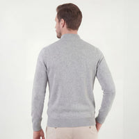 Herren Strickpullover Grau Meliert mit Stehkragen | Jobst