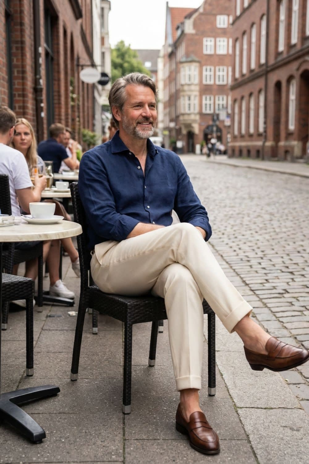 Herren Stoffhose mit Bundfalten und hohem Bund | Florian
